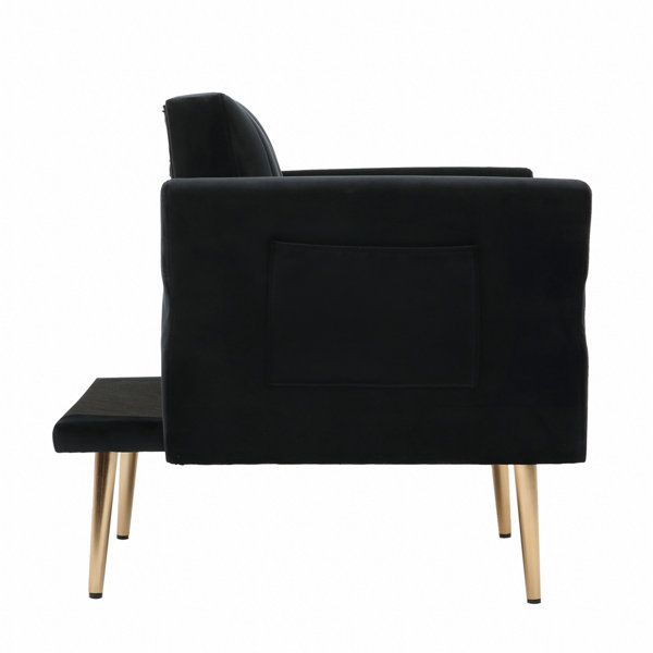 Mercer41 Queshaun Velvet Chair And A Half with Ottoman Wayfair